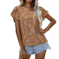 Multicolor Ležerne leopard Print Tops V izrez Ženske bluze