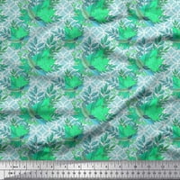 Soimoi Rayon tkanina krivulja dijamant i jesen lišće dekor tkanina tiskano dvorište široko
