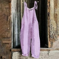 Oalirro Purple Comfy JumpSuitsi za ženske neugodnosti Neobičajene ženske kombinezone Cvjetni sa džepovima