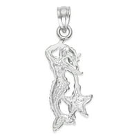Privjesak za šarm srebrne sirena, sirenski nakit pokloni za žene, mitološki nakit poklon za nju sa 20