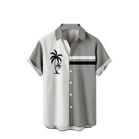 Muške havajske majice casual gumb dolje tropske otiske kratkih rukava s majicama na plaži Labavi redovito