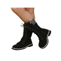 Ritualay Dame Lightweight Mid-Calf Boot Chunky potpetice Zimske cipele Jahanje vanjske strane Zip Black