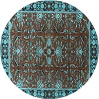Ahgly Company u zatvorenom okruglu Orijentalno svijetlo plava tradicionalna područja područja, 4 'krug