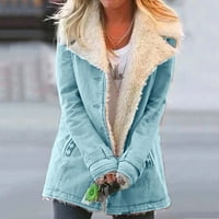 Dyfzdhu jakna za žene plus veličine topli dugi rubni rukav gornji odjećni gusti zimski kaput