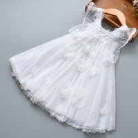 Haljine za djeveruše za vjenčane djevojke leteće rukave leptir pluća pluća za ples casual haljina bijela