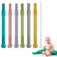 Šuplje teether cijevi, žvakala igračka s slamom za dječje dijete silikonske tebinske igračke BPA besplatno