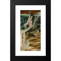 Giovanni di Paolo Black Moderni uokvireni muzej umjetnički print pod nazivom - Sveti Jovan Krstitelj koji ulazi u divljinu