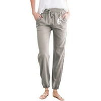 Žene Ljetni odmor Jednostavne modne hlače u boji Djelomični ispis Pocket Crckstring Ležerne prilike