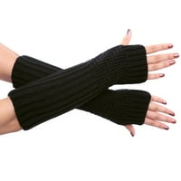 Zimske rukavice Žene Čvrsti pleteni pleteni uzorak Rukavice od pola prsta zimska odjeća na otvorenom