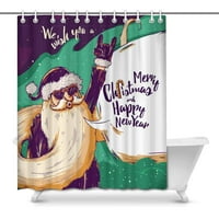Sretan Božić Sretna godina Hipster Santa Claus Domaći dekor Vodootporni poliester kupaonica Tuš za tuš