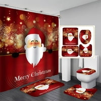 Esaierr Božićni stil Ispis Dekor kupaonica Podešava tuš Curnting Prostirke Vodootporni neklizajući toaletni