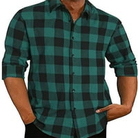 Glonme muns tunika majica revel vrat majice plairani vrhovi ljudi lagana bluza casual dugih rukava zelena