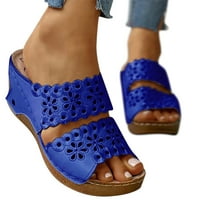 KNQRHPSE papuče za žene Flip Flop sandale Thong sandale Udobno hodanje Ljetni klinovi vezene sandale