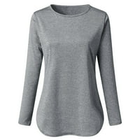 Bluzes Košulje bavi se čišćenjem ženske pune boje duge tanke okrugle vrat dugih rukava majica vrhovi