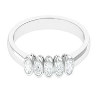 Dame CT Diamond Remise Ring, Diamond Five kameni prsten, okrugli rez dijamantski prsten, okvir set dijamantski