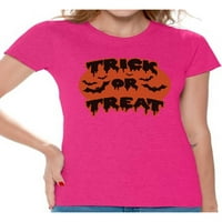 Neugodni stilovi Ženska grafička majica za Halloween vrhovi trik ili tretiraju zastrašujuće šišmiše