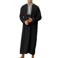Puawkoer muns Arabia casual dugi rukav džep labav ogrtač košulja od karijske košulje za tiskanje Bulk