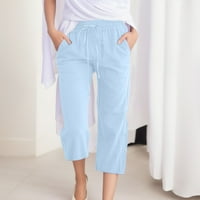 Akiihool ženske hlače Ležerne prilike ženske haljine za yoge haljine ravne noge rastezljive radne hlače