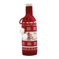 AirPow Otvoreni božićni dekor pleteni Xmas Dekoracija Santa Claus Vinski set Ornament Cover Bottle boce