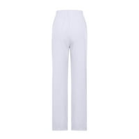 Aufmer elastične strugove za žene široke noge Prodaja moda nedostaje ljetni casual labavi pamučni i posteljini džepni ispis Jeans hlače