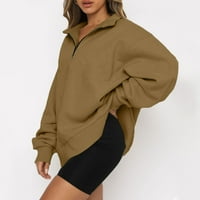 Trendy dukseri za žene Čvrsto boje Zip pulover Košulje za žene Stilski dugi rukav ženske materinske