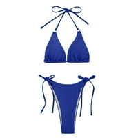 Ženski plivanje duga plivajuće vrhove žene Crisscross High struk Bikini MESH kupaći kupaći kostimi za žene Dugi torzo Plivanje odijela za žene Plave S