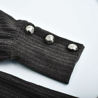 Roliyen Žene vrhovi modne žene dugih rukava CRAT CACLE COLLAR COLL CUTCHONS Pleteni pasusni džemper