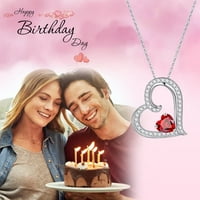Ljubav Heart Roadstone ogrlice Pokloni za žene Sterling Srebrna rođenje ogrlica majke Valentines dan