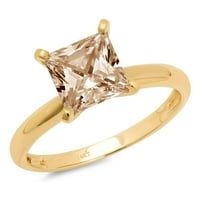 0,5ct princeze rezani šampanjac simulirani dijamant 18k žuti zlatni godišnjički angažman prsten veličine