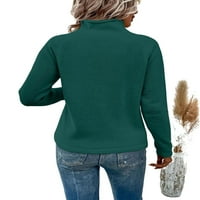 Ležerni obični puloveri za lijevke na dugim rukavima zeleni ženski džemperi