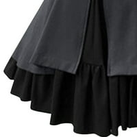 Žene Djevojke Gothic Renesansne haljine Vintage Plus Size Dugi rukavi Patchwork Dugme Decor Decordled
