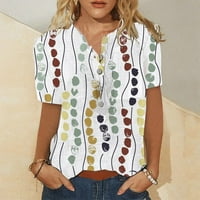 Vrhovi za žene kratki rukav ljetni modni casual trendi ispisani majica majica majica majice majice dame bluze