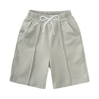 Toddler Boys Shorts Outfit Solid Color Crew Crt Top čipke hlače Ljetne kratke hlače s kratkim rukavima 2-8Y