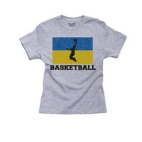 Ukrajina Olympic - Košarka - zastava - Silouta Boy's Pamučna majica