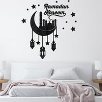 Ramadan naljepnice Zid Eid Mubarak za dom Eid Al Adha Moon i zvjezdani dekal Islamsko ogledalo Dekor