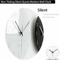 Zidni sat, kućni dekorativni tihi nekucački kvarcni baterijski moderni stakleni sat za spavaću sobu