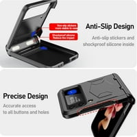 Dteck Samsung Galaxy Z Flip Case sa zaštitom šarki, tankim čvrstim zaštitnim poklopcem otporne na habanje za Samsung Z Flip 5g, crni