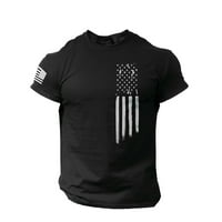 Muška štampana majica Američka zastava u nevolji s bluzom s kratkim rukavima