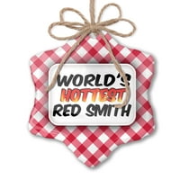 Božićni ukras svjetski najtopliji crveni Smith crveni plaid neonblond