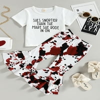 Glookwis Girls Leopard Ispiši ljetne odjeće Okrugli ovratnici Outfit Ležerne prilike slatke košulje