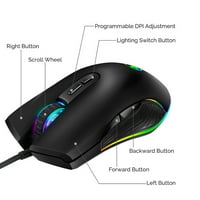 Tip C Miš, ELEC Space ožičeni USB C Miševi, igranje ožičenih miša Ergonomski RGB pozadinsko osvetljenje