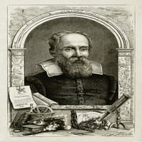 Galileo Galilei, talijanski astronomski poster Ispis izvora nauke