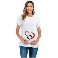 Ženska materinska slova s ​​kratkim rukavima Ispiši majicu The Forks Trup Bluza za trudnoću