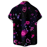 Košulje s gumbom Kratki rukav za Valentinovo Letnji majica na plaži Tropsko romantični srčani ljubavni
