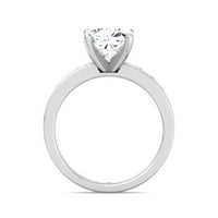 Denton - Moissite Cushion Cut Lab Diamond Angažman prsten sa princezom Cut Sidestones