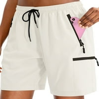 Sanviglor Ladies Plaža Kratke vruće hlače Elastični struk Ljetne kratke hlače Solid Color Yoga Prozračne