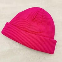 Pleteni šešir hip hop casual prirubnica Stretchy Soft Držite topla čvrsta boja Jeseni zimske žene Muškarci
