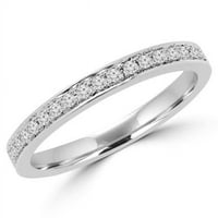 0. CTW Round Cut Diamond Classic Polujniji obljetni prsten u 14k bijelo zlato, veličine 4,25