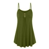 Haljine za žene Žene bez rukava Spaghetti remen dvostruko obična haljina za smjenu zelena