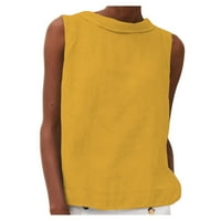 Patlollav ženske ljetne majice bez rukava casual labavi fit natkriveni trkski rezervoar za vrat bavi